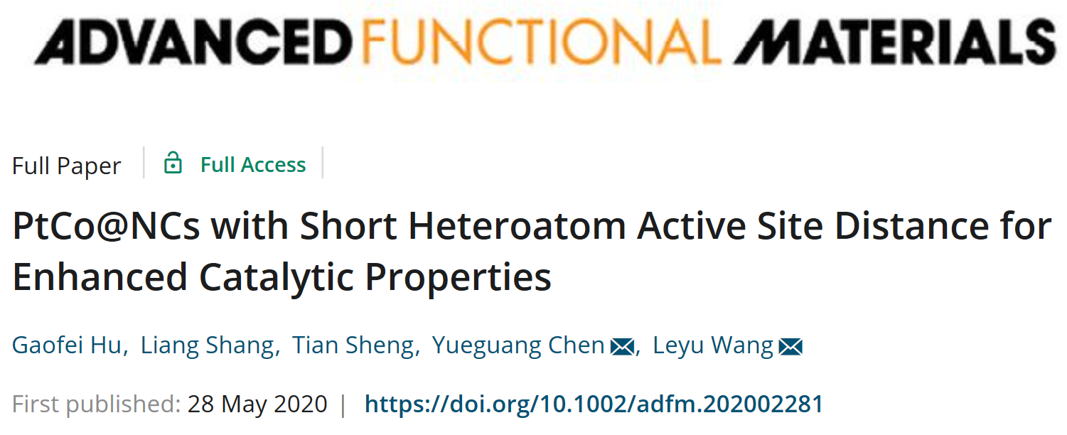 汪乐余教授研究团队在《advanced functional materials》发表学术